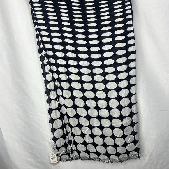 Talbots Women’s Black & White Scarf Wrap Polka Dots Classic Boho Lightweight - Picture 7 of 10